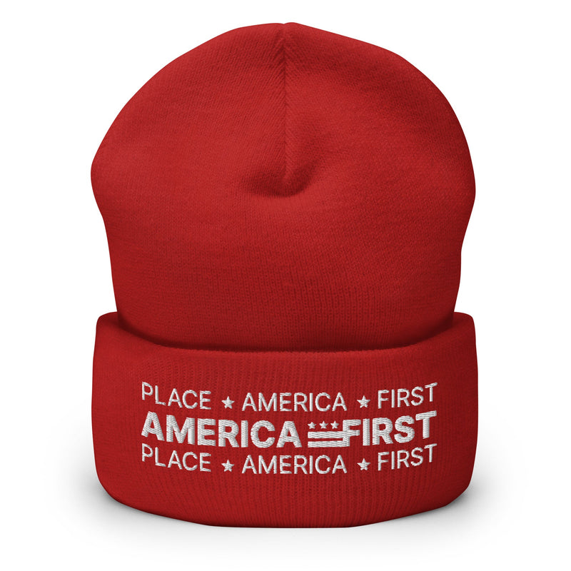 Patriotic Cuffed Beanie, Trump Merch, Trump Beanie